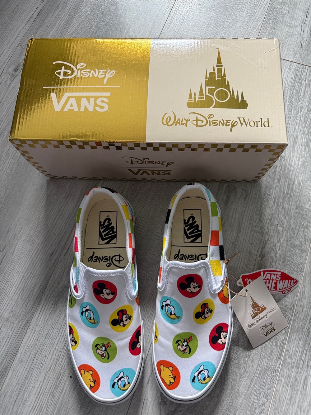 Disney World  50 th anniversary Vans   slip in’s size 7.5 new in box